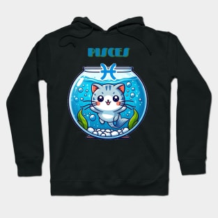 Pisces Zodiac Cat Hoodie